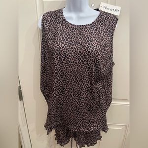 BNWT Leopard shorts set or pj’s